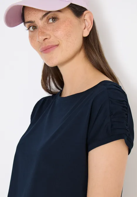 Shirt met korte mouwen en rimpels universal blue Shirt met korte mouwen en rimpels universal blue