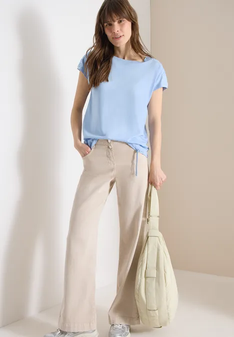 T-shirt à manches courtes avec fronces light sky blue