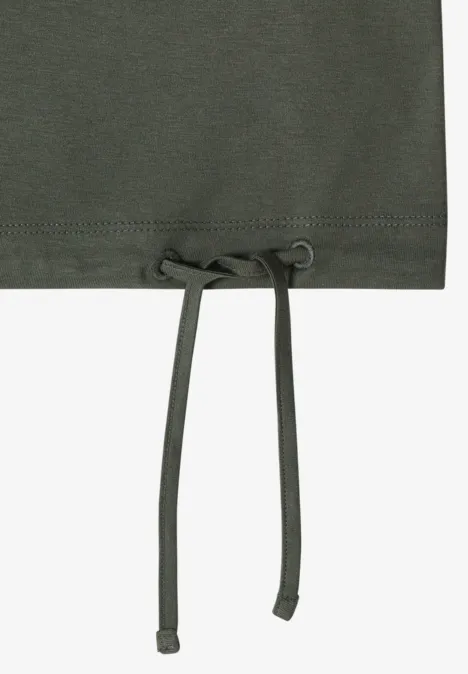 T-shirt à manches courtes avec fronces khaki