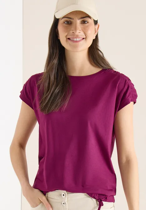 T-shirt à manches courtes avec fronces magenta purple
