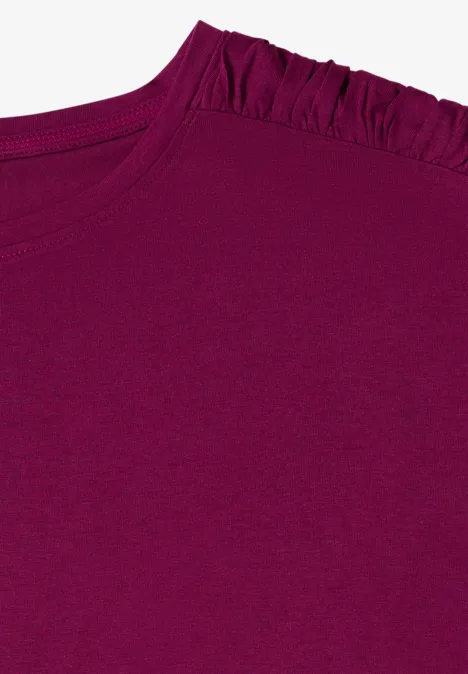 T-shirt à manches courtes avec fronces magenta purple