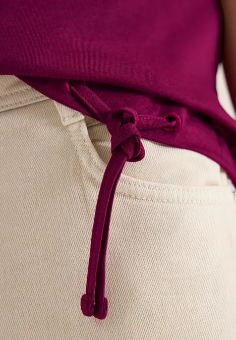 T-shirt à manches courtes avec fronces magenta purple