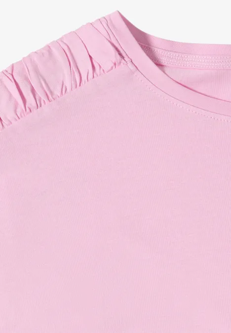 Koszulka z krótkim rękawem i marszczeniem light blush rose