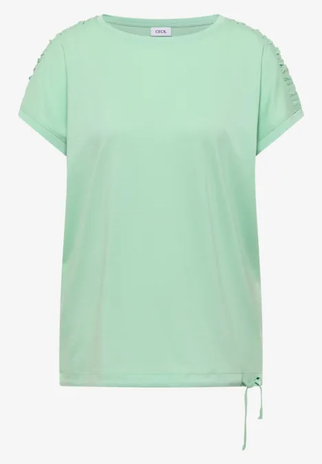 Shirt met korte mouwen en rimpels juicy lime Lichtgroen jersey T-shirt met korte mouwen, ronde hals en zijwaartse tunnelkoord.