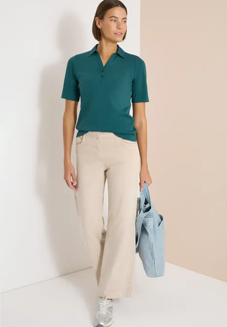 Basis polo met korte mouwen jungle green