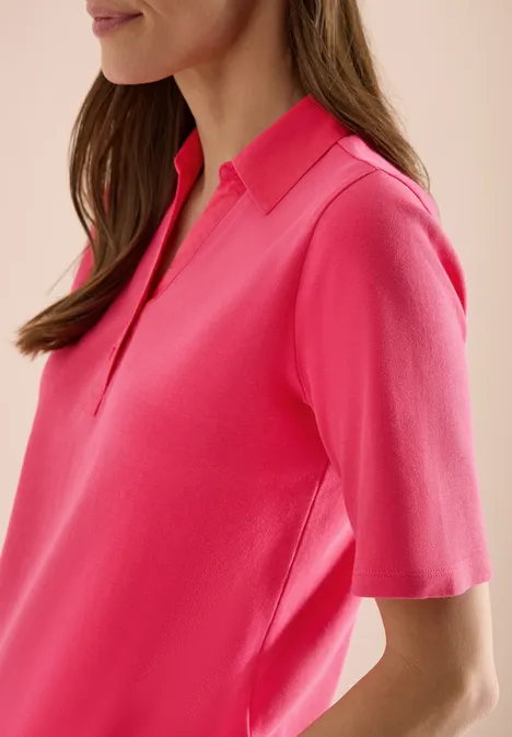 Polo basique à manches courtes geranium red