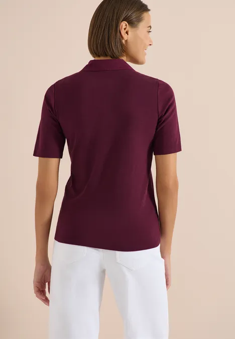 Basis polo met korte mouwen sweet grape red