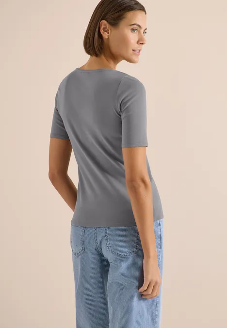 Basic T-Shirt aus Baumwolle graphite light grey