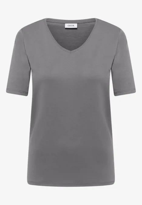 Basic T-Shirt aus Baumwolle graphite light grey