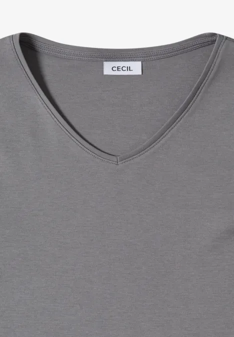 Basic T-Shirt aus Baumwolle graphite light grey