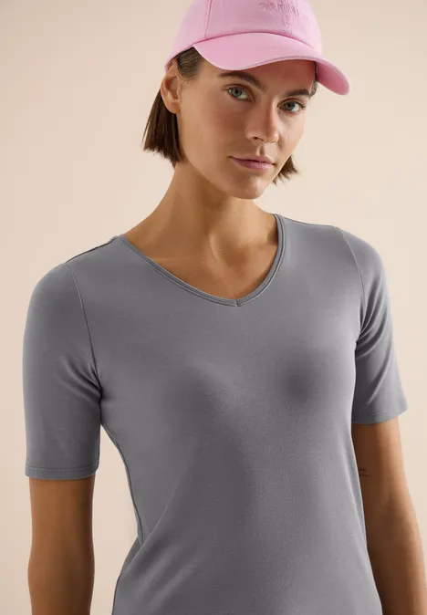 Basic T-Shirt aus Baumwolle graphite light grey