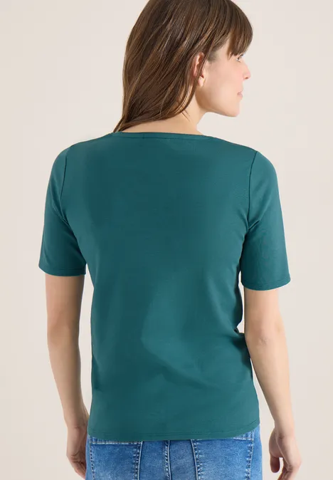Basic T-Shirt aus Baumwolle jungle green