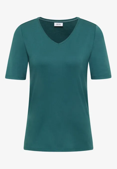 Basic T-Shirt aus Baumwolle jungle green