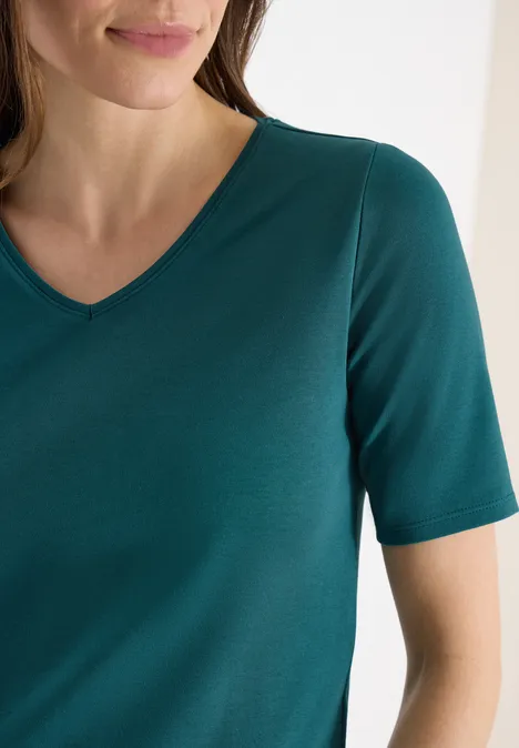 Basic T-Shirt aus Baumwolle jungle green