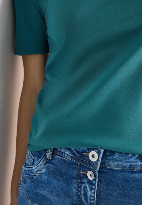 Basic T-Shirt aus Baumwolle jungle green