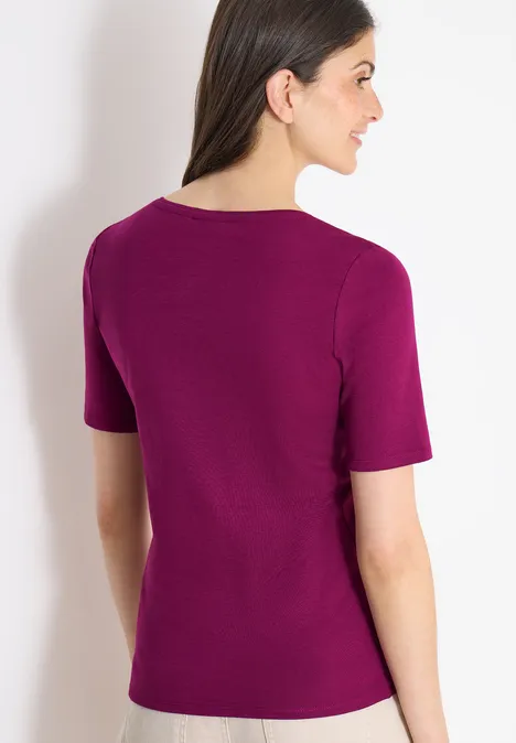 T-shirt basique en coton magenta purple