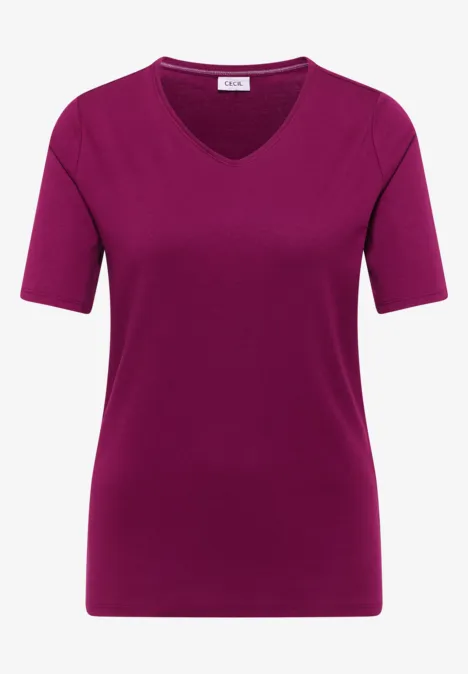 T-shirt basique en coton magenta purple