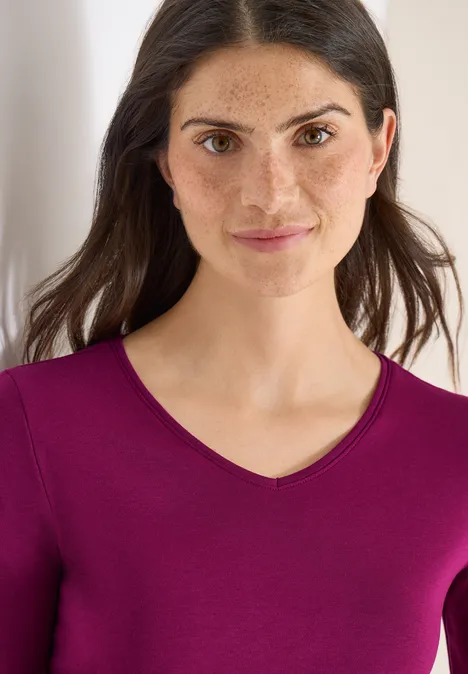 T-shirt basique en coton magenta purple