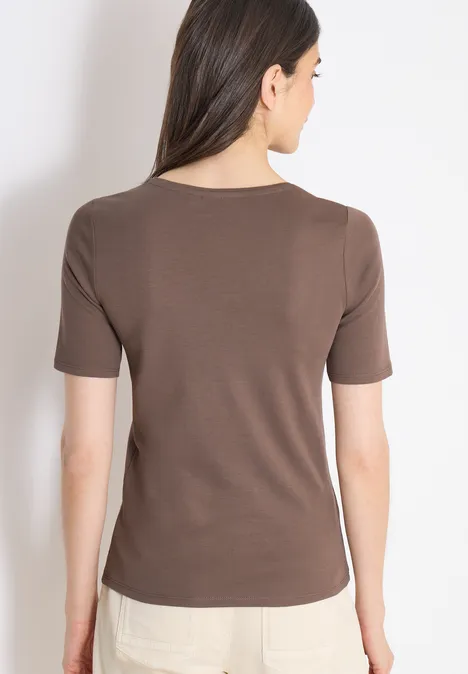Basic katoenen shirt urban taupe