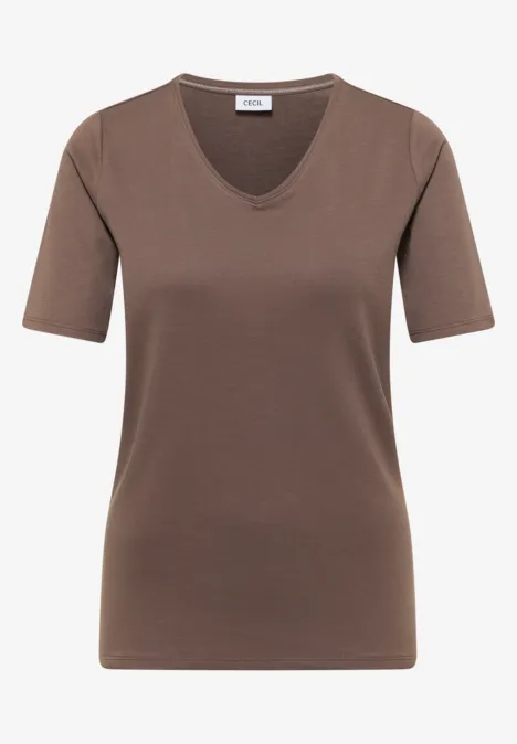 Basic katoenen shirt urban taupe