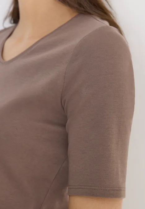 Basic katoenen shirt urban taupe