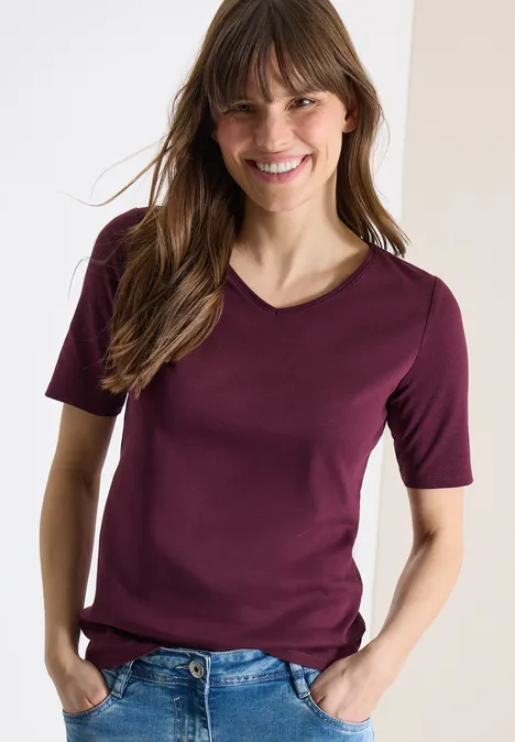 T-shirt basique en coton sweet grape red