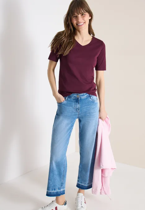 T-shirt basique en coton sweet grape red