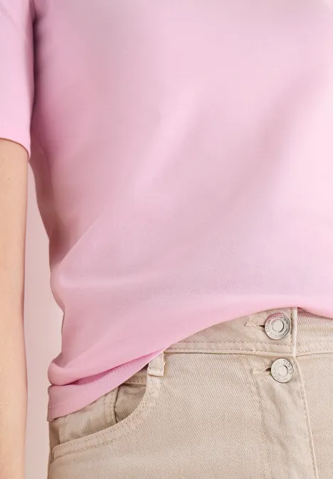 Basic koszulka bawełniana light blush rose