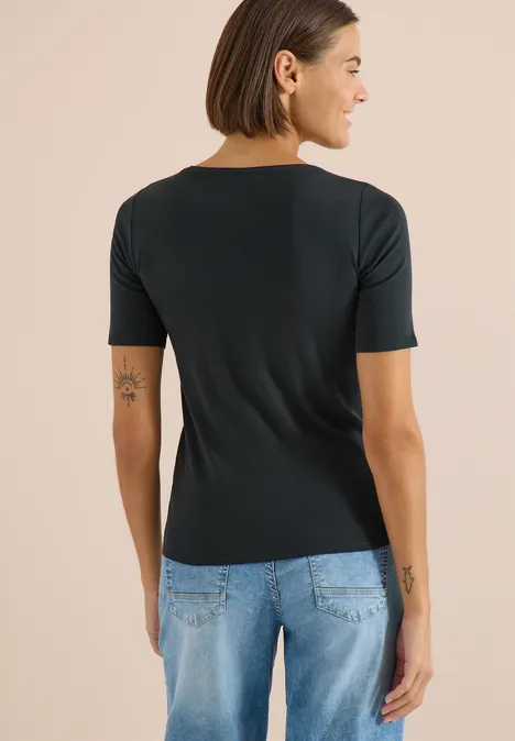 Basic T-Shirt aus Baumwolle palm breeze green