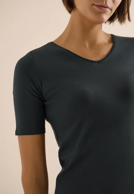 Basic T-Shirt aus Baumwolle palm breeze green