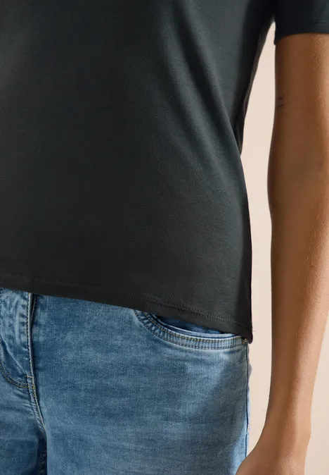 Basic T-Shirt aus Baumwolle palm breeze green