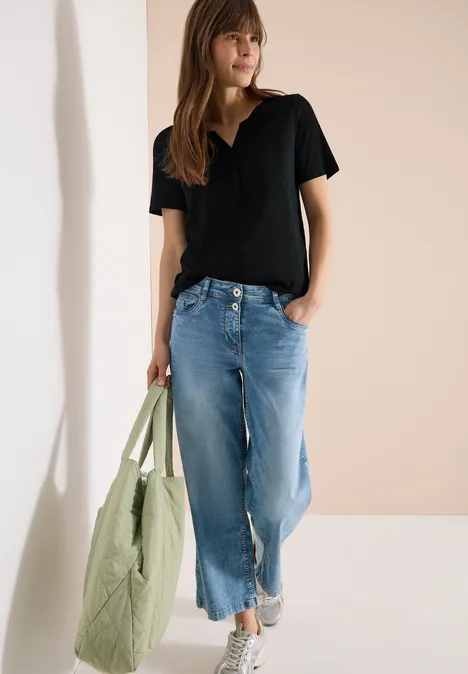 Basic Shirt im Tunika-Look Black