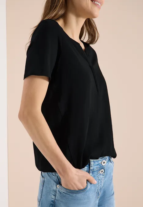Basic Shirt im Tunika-Look Black