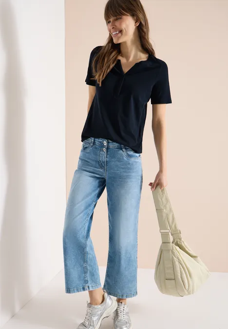 Basic Shirt im Tunika-Look universal blue Basic Shirt im Tunika-Look universal blue