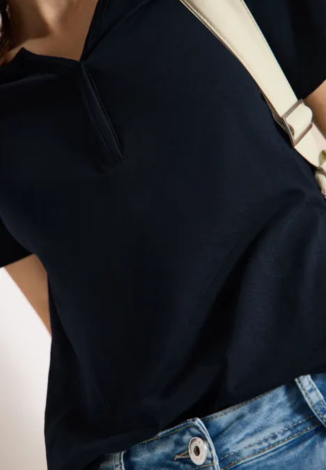 Basic Shirt im Tunika-Look universal blue Basic Shirt im Tunika-Look universal blue