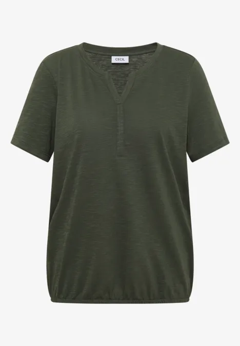 Basic Shirt im Tunika-Look khaki