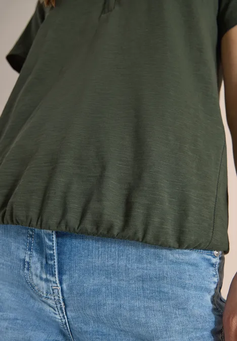 Basic Shirt im Tunika-Look khaki