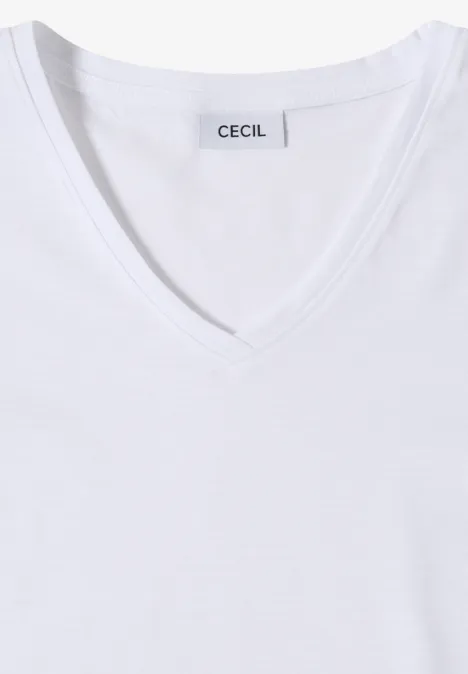 Basic T-Shirt mit V-Neck White