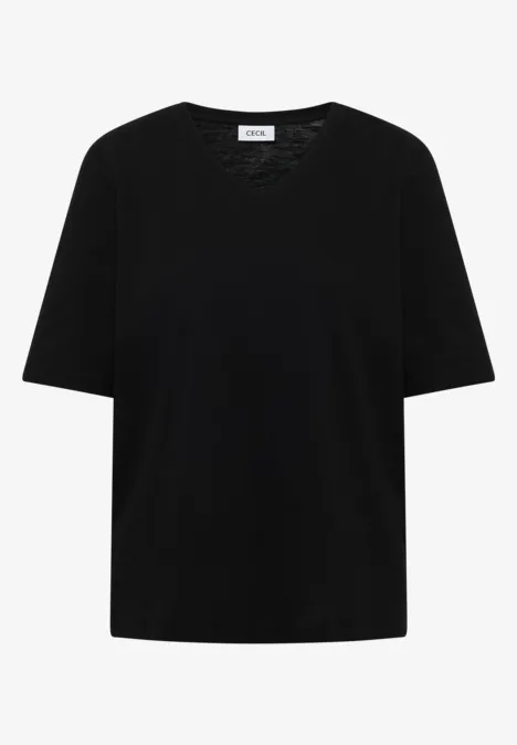 Basic Shirt met V-hals Black Basic Shirt met V-hals Black