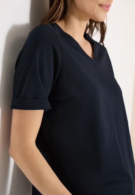 Basic Shirt met V-hals universal blue