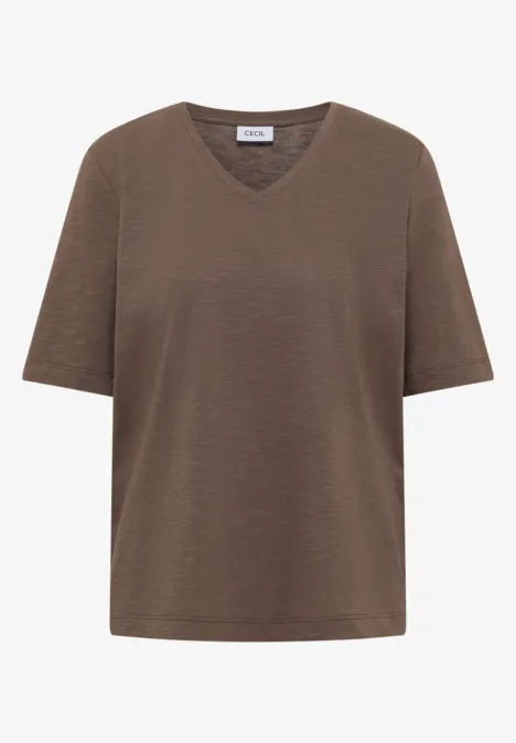 Basic Shirt met V-hals urban taupe Basic Shirt met V-hals urban taupe