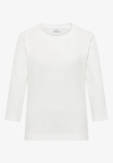 Rippsthirt in Unifarbe vanilla white Rippsthirt in Unifarbe vanilla white