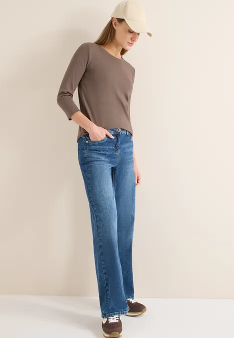 Rippsthirt in Unifarbe urban taupe