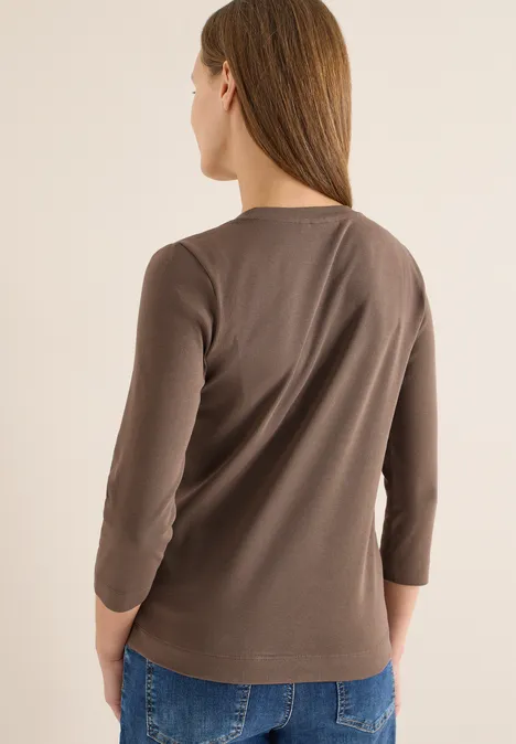 Rippsthirt in Unifarbe urban taupe