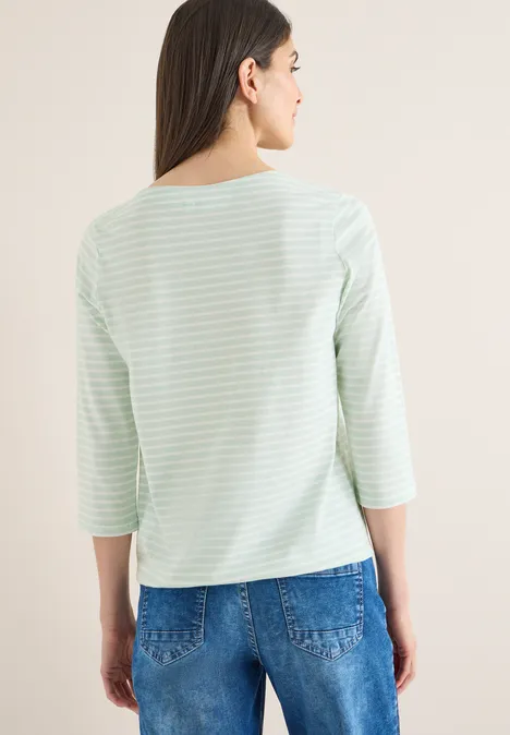 Gestreept shirt grove green