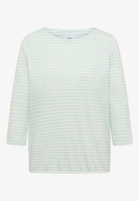 Gestreept shirt grove green