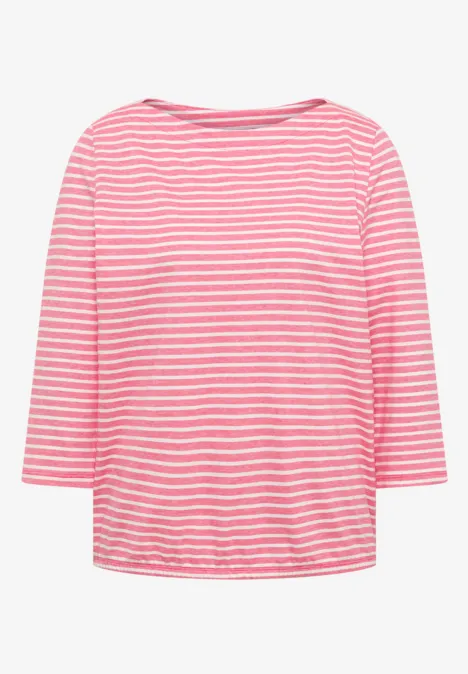 Gestreept shirt geranium red