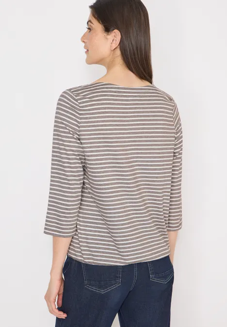 Gestreept shirt urban taupe