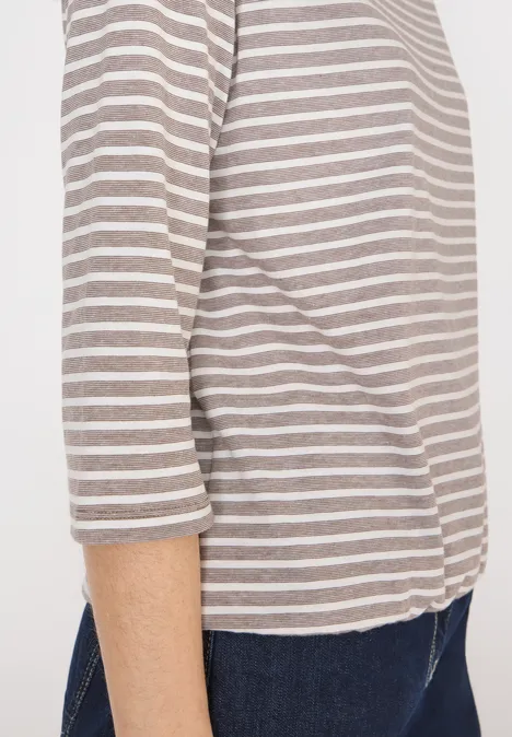 Gestreept shirt urban taupe