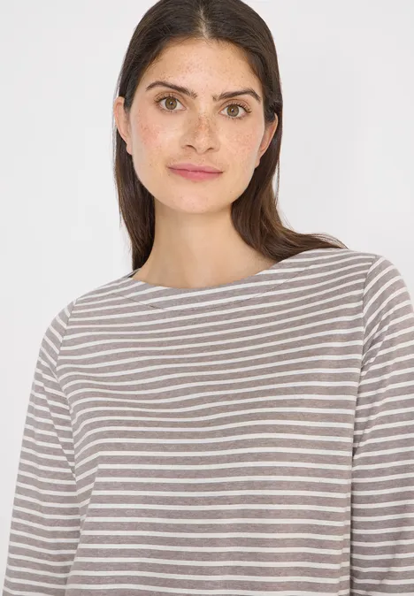 Gestreept shirt urban taupe